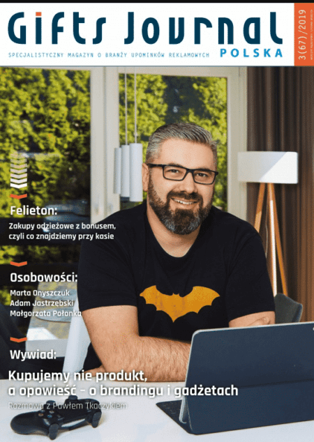 Paweł Tkaczyk prasowa fotografia biznesowa okładka magazynu Gifts Journal Strateg Marki autor poczytnych książek fotograf Krzysztof Zaleski